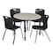 Regency Tables > Height Adjustable > Round Table & Chair Sets, 42 W, 42 L, 23-34 H, Maple TB42RNDPLAPBK40BK - alternate 1
